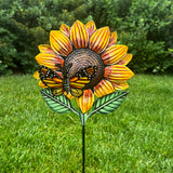 Sunflower with Butterfly Garden Stake
