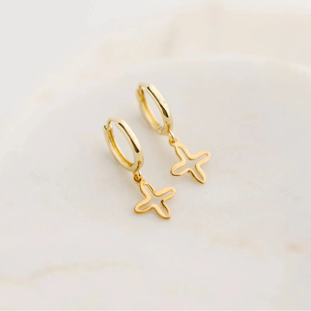 Gold Cross Earrings