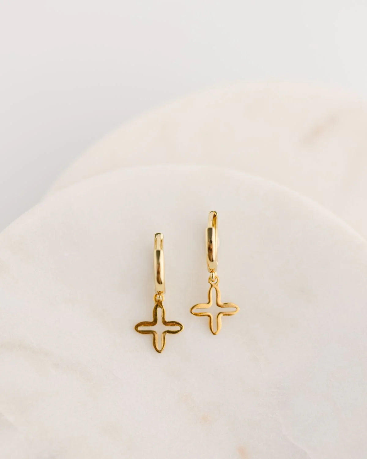 Gold Cross Earrings