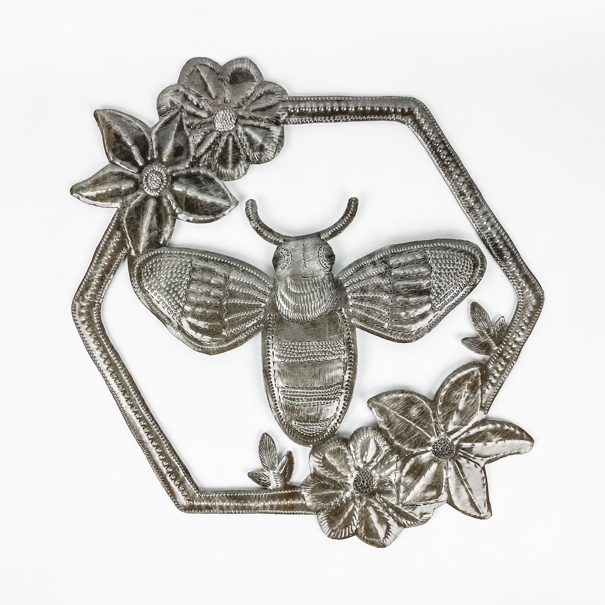 Hexagon Bee Metal Art