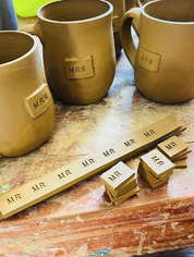 Haitian Clay Mug - Mr. and Mrs.