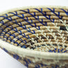 Grass-Woven Basket, Blue/Natural Spiral - FMSCMarketplace.org