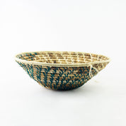Grass-Woven Basket, Green/Natural Spiral - FMSCMarketplace.org