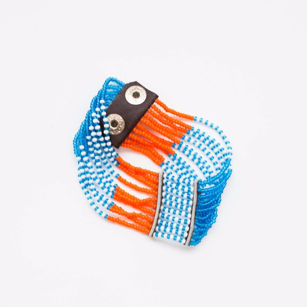 multi-color beaded cuff bracelet made in Kenya