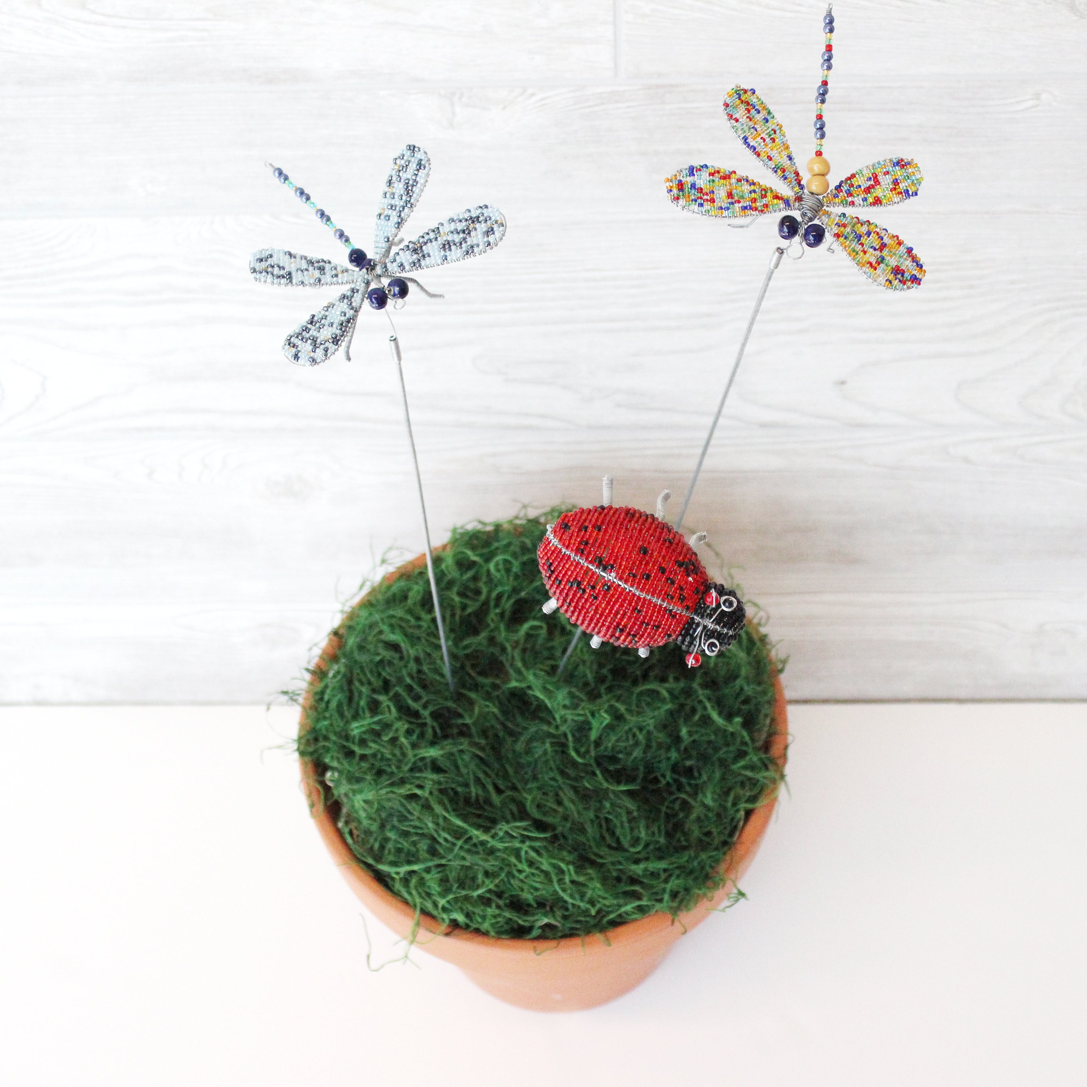 Beaded Dragonfly Plant Stake - FMSCMarketplace.org