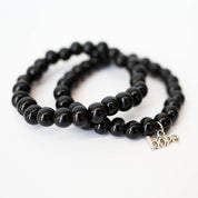 Black clay bead bracelet