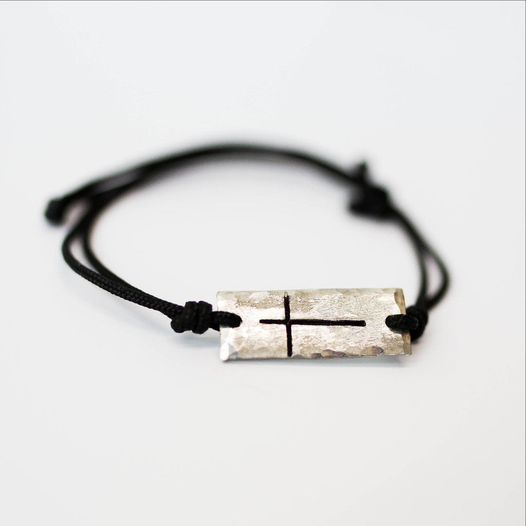 Pewter cross bracelet