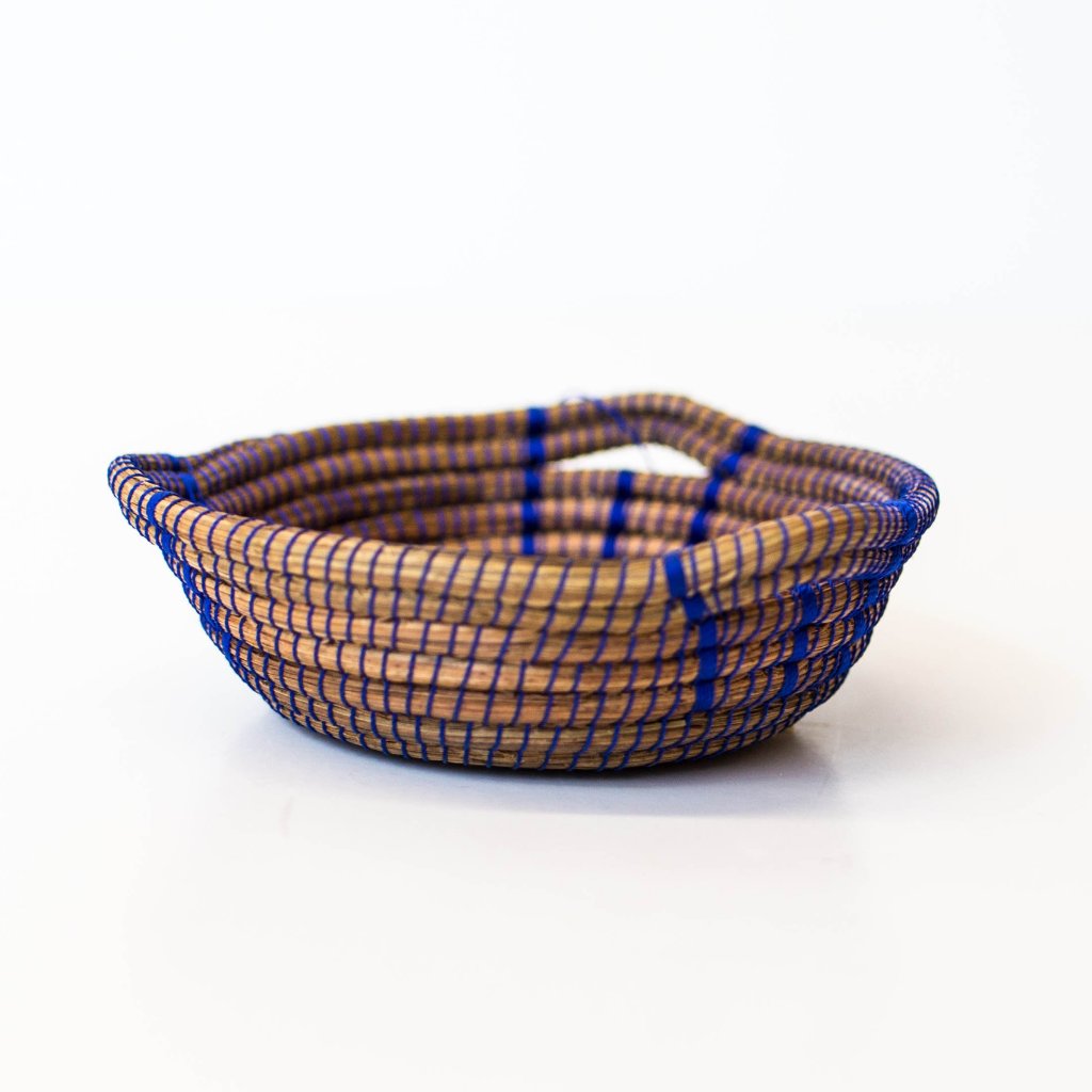 Mini Pine Needle Basket, Blue