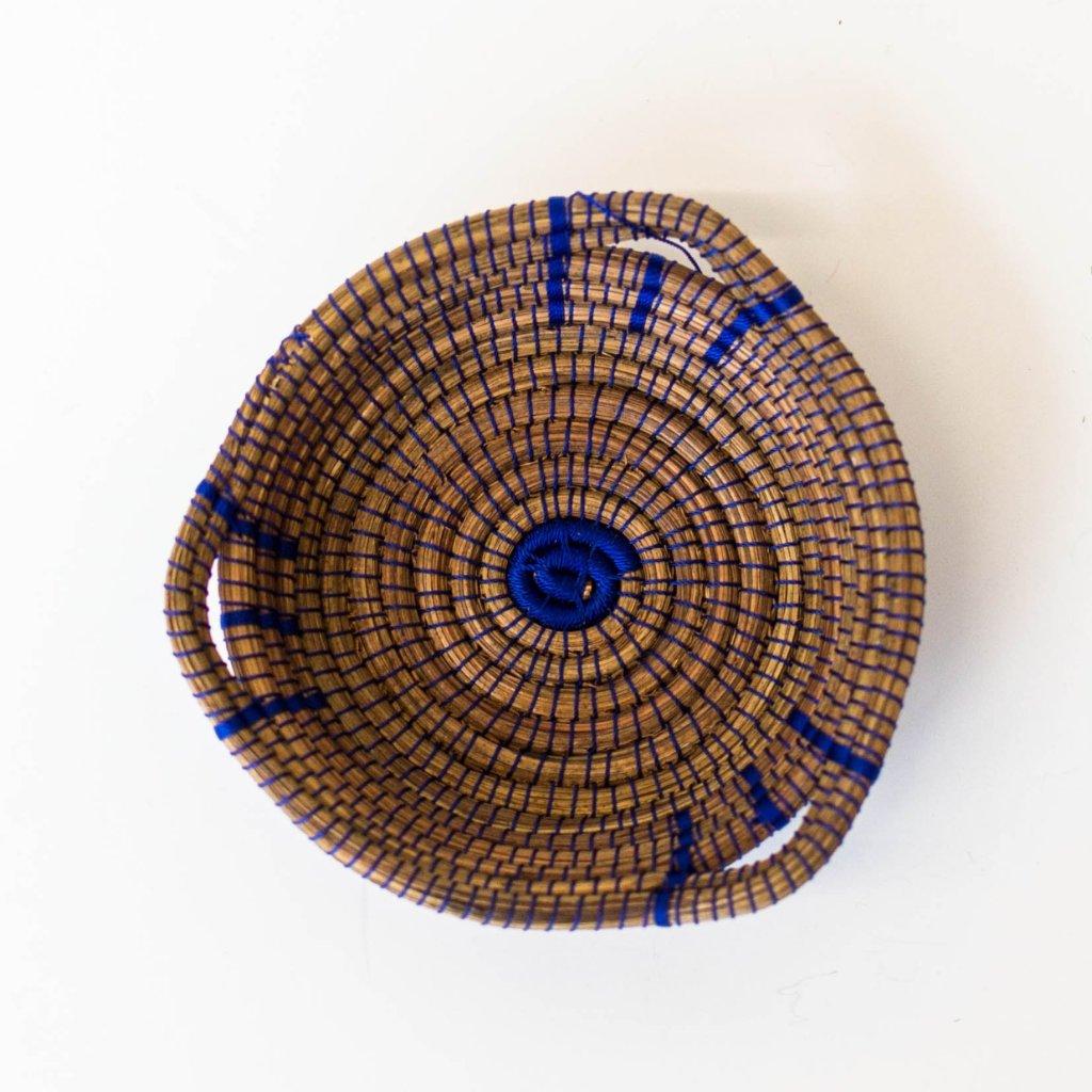 Mini Pine Needle Basket, Blue - FMSCMarketplace.org