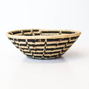Grass-Woven Basket, Black & Natural Wheel Pattern - FMSCMarketplace.org