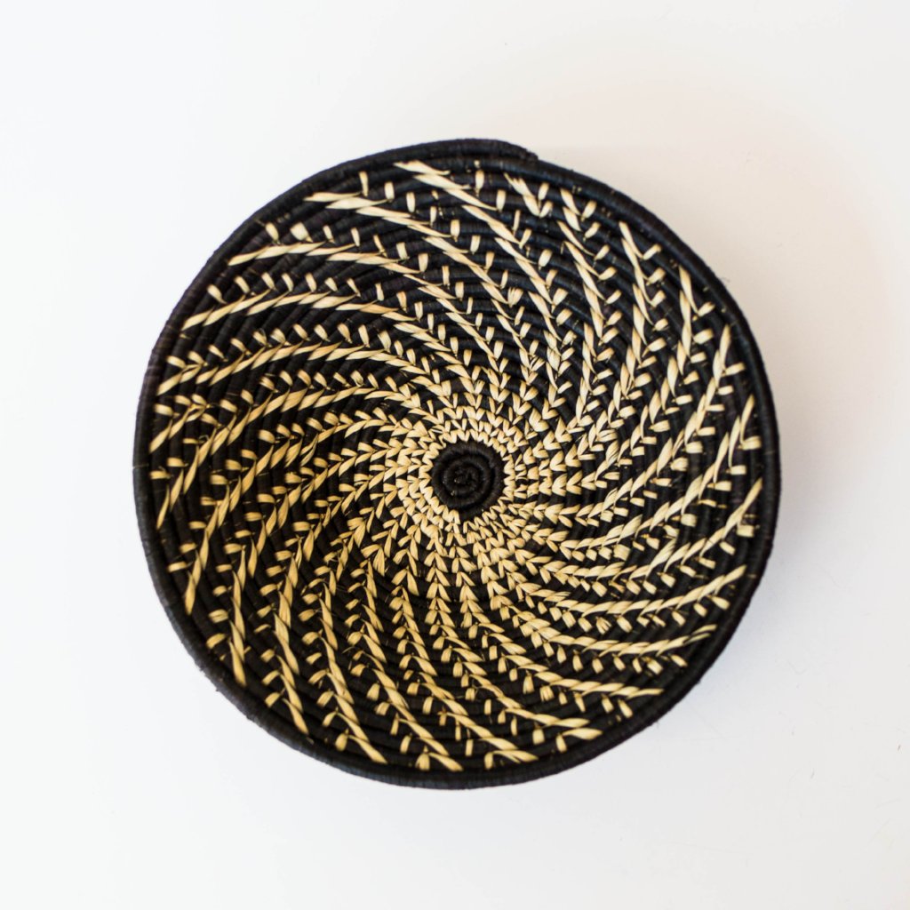 Grass-Woven Basket, Black Vine - FMSCMarketplace.org
