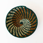 Grass-Woven Basket, Green/Orange Vine - FMSCMarketplace.org