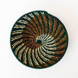 Grass-Woven Basket, Green/Orange Vine