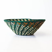 Grass-Woven Basket, Green/Orange Vine - FMSCMarketplace.org