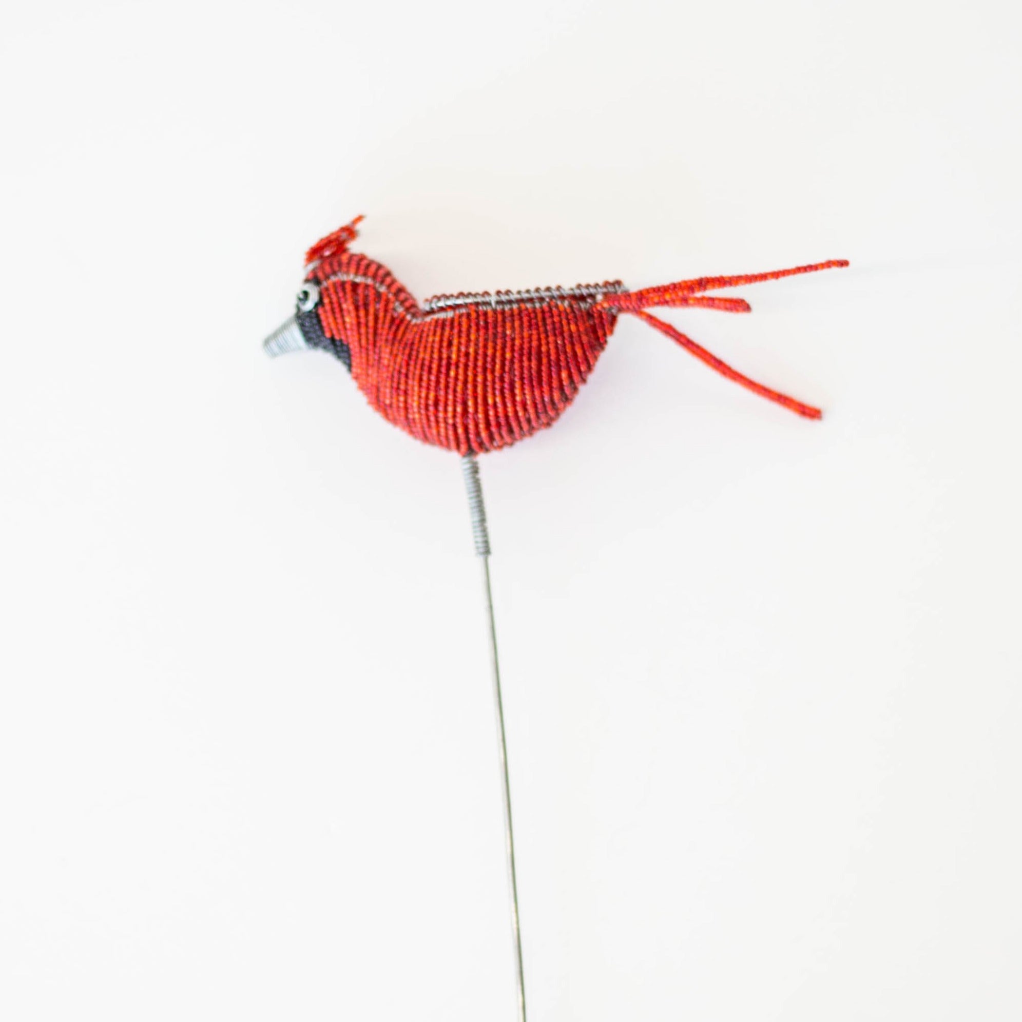 Beaded Cardinal Plant Stake - FMSCMarketplace.org