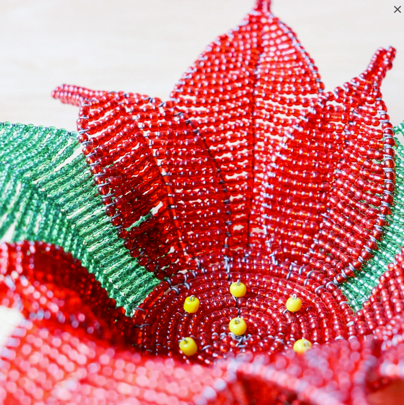 Beaded Poinsettia Bowl - FMSCMarketplace.org