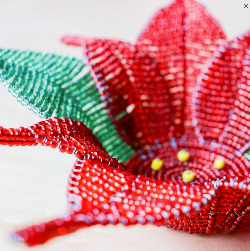 Beaded Poinsettia Bowl - FMSCMarketplace.org