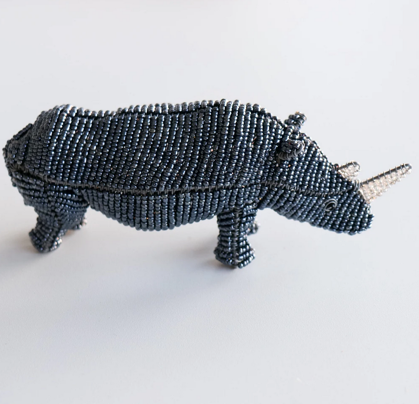 Beaded Rhinoceros - African Collection - FMSCMarketplace.org