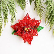 Beaded Poinsettia Ornament - FMSCMarketplace.org