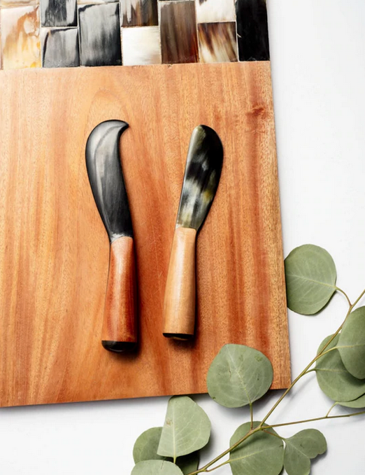 Wood and Horn Cheese Spreader - FMSCMarketplace.org