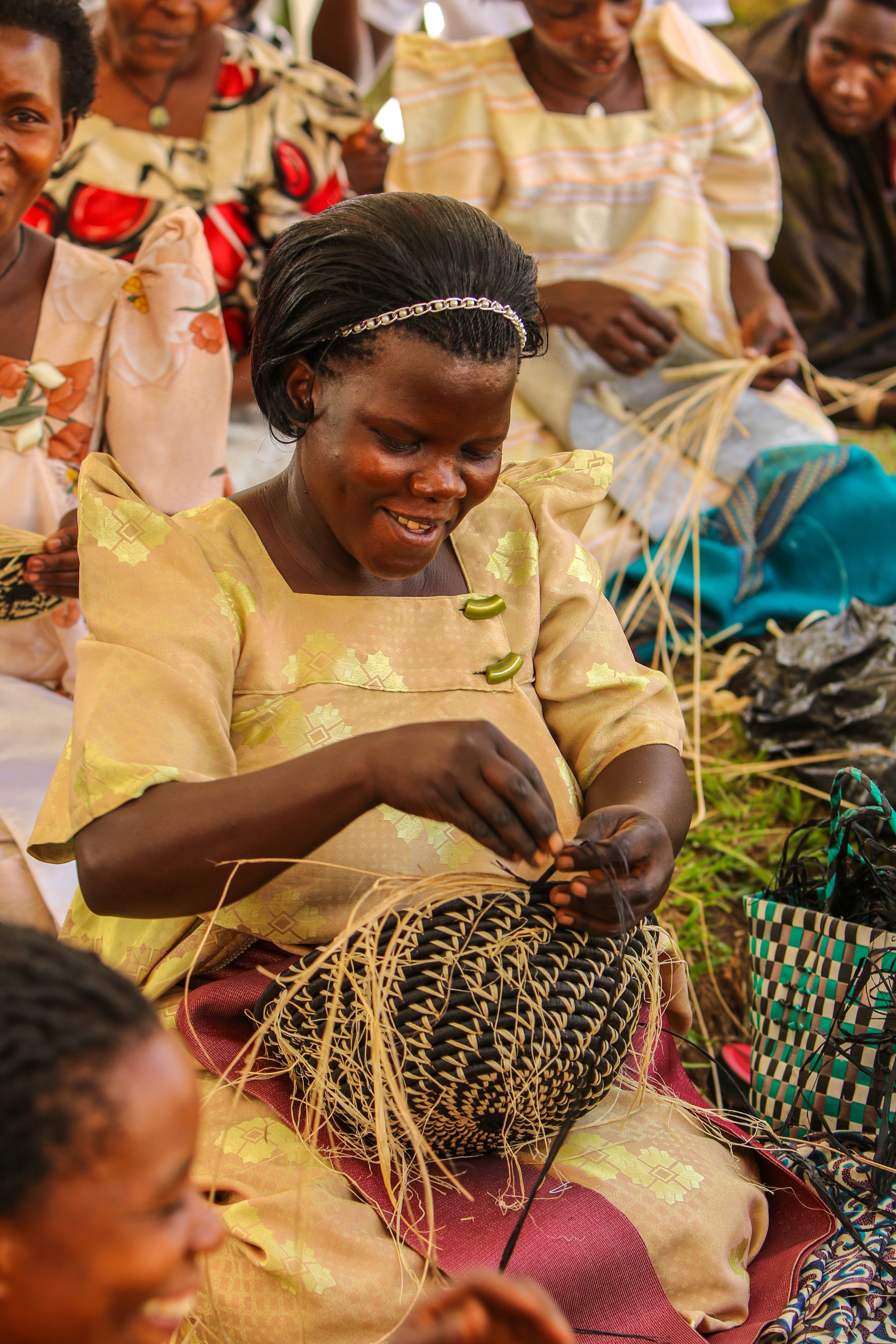 Grass-Woven Basket, Black Vine - FMSCMarketplace.org