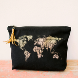 World Map Zipper Bag