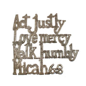 Micah 6:8 Act Justly Metal Art made by artisans in Haiti