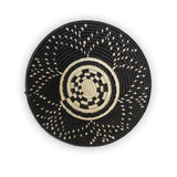 Grass-Woven Basket, Black & Natural Star Pattern