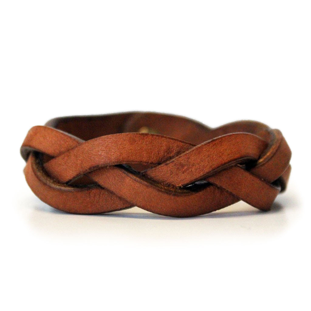 Handmade braided leather bracelet made by artisans in Haiti