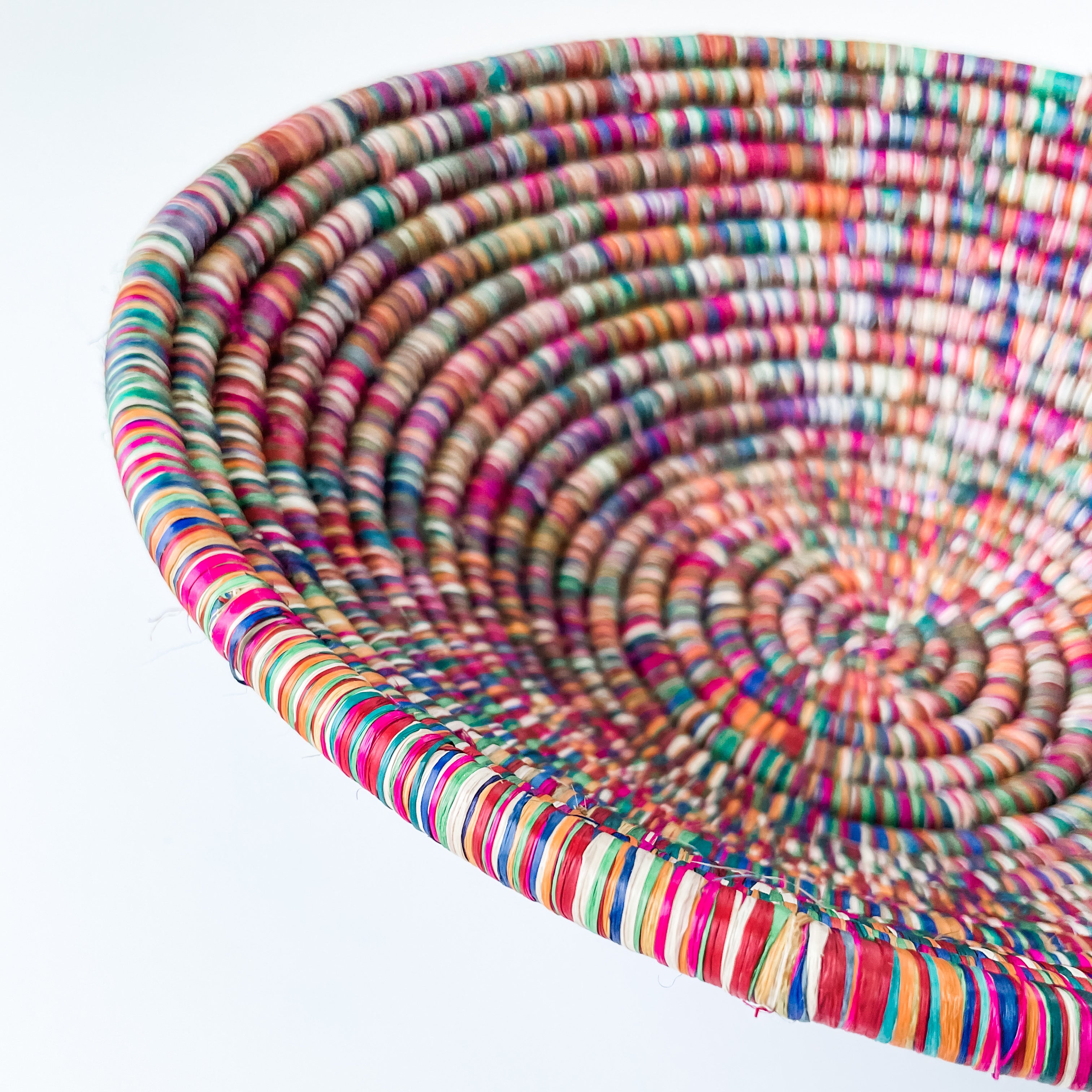 Grass-Woven Basket, Multicolor Sunset - FMSCMarketplace.org