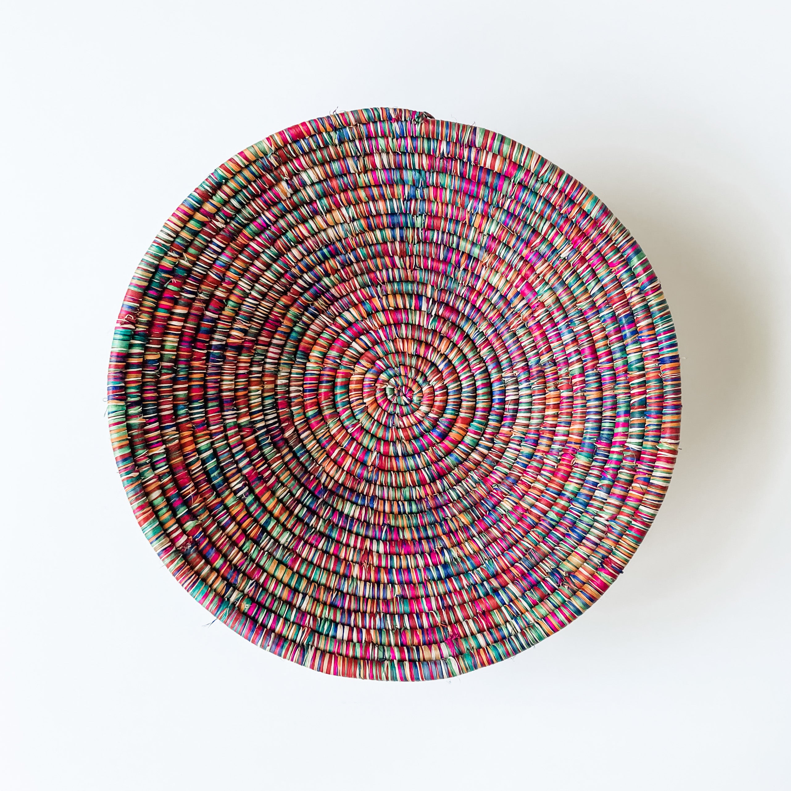 Grass-Woven Basket, Multicolor Sunset - FMSCMarketplace.org