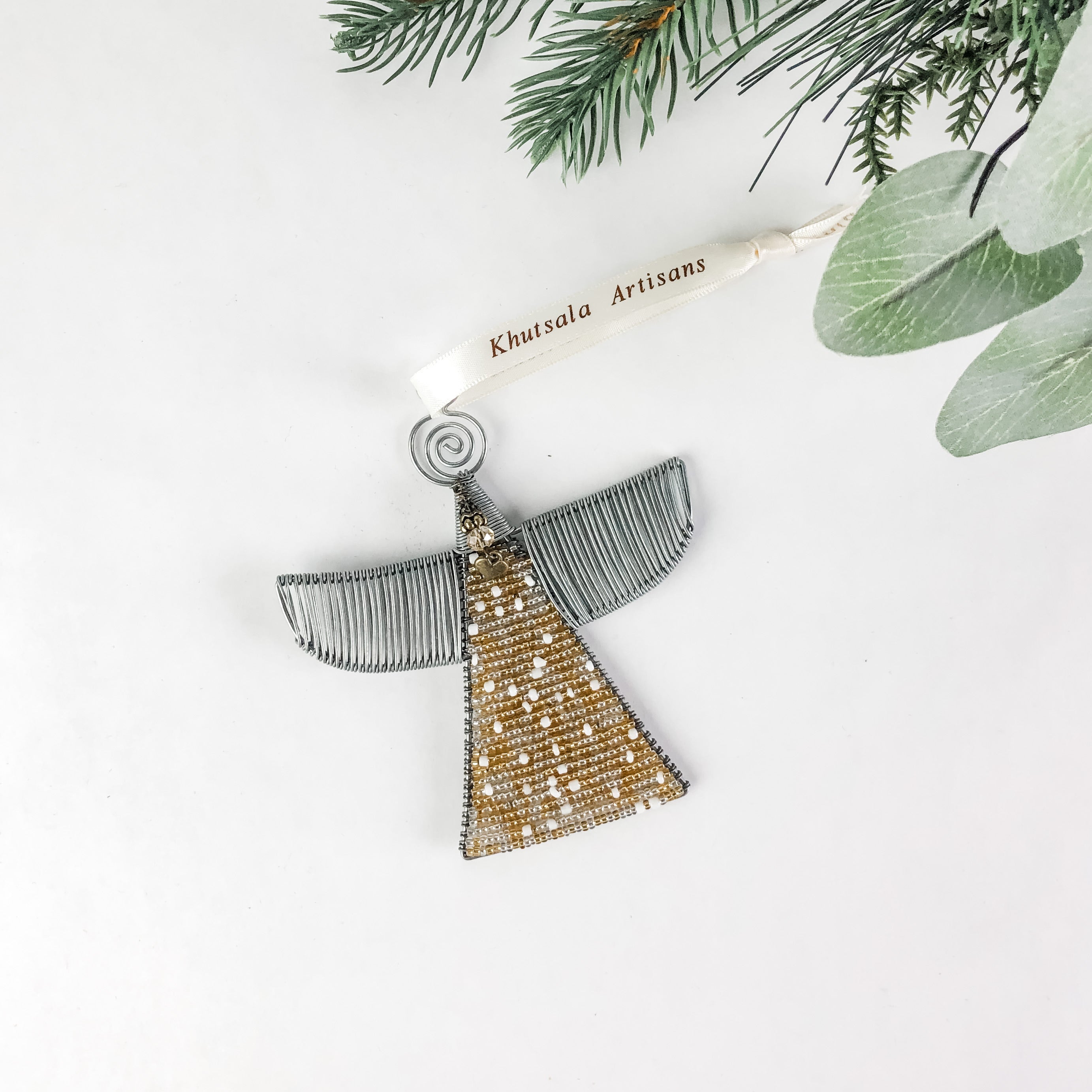 Gold Beaded Angel Ornament - FMSCMarketplace.org