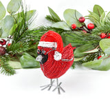 Beaded Cardinal with Slouch Toque