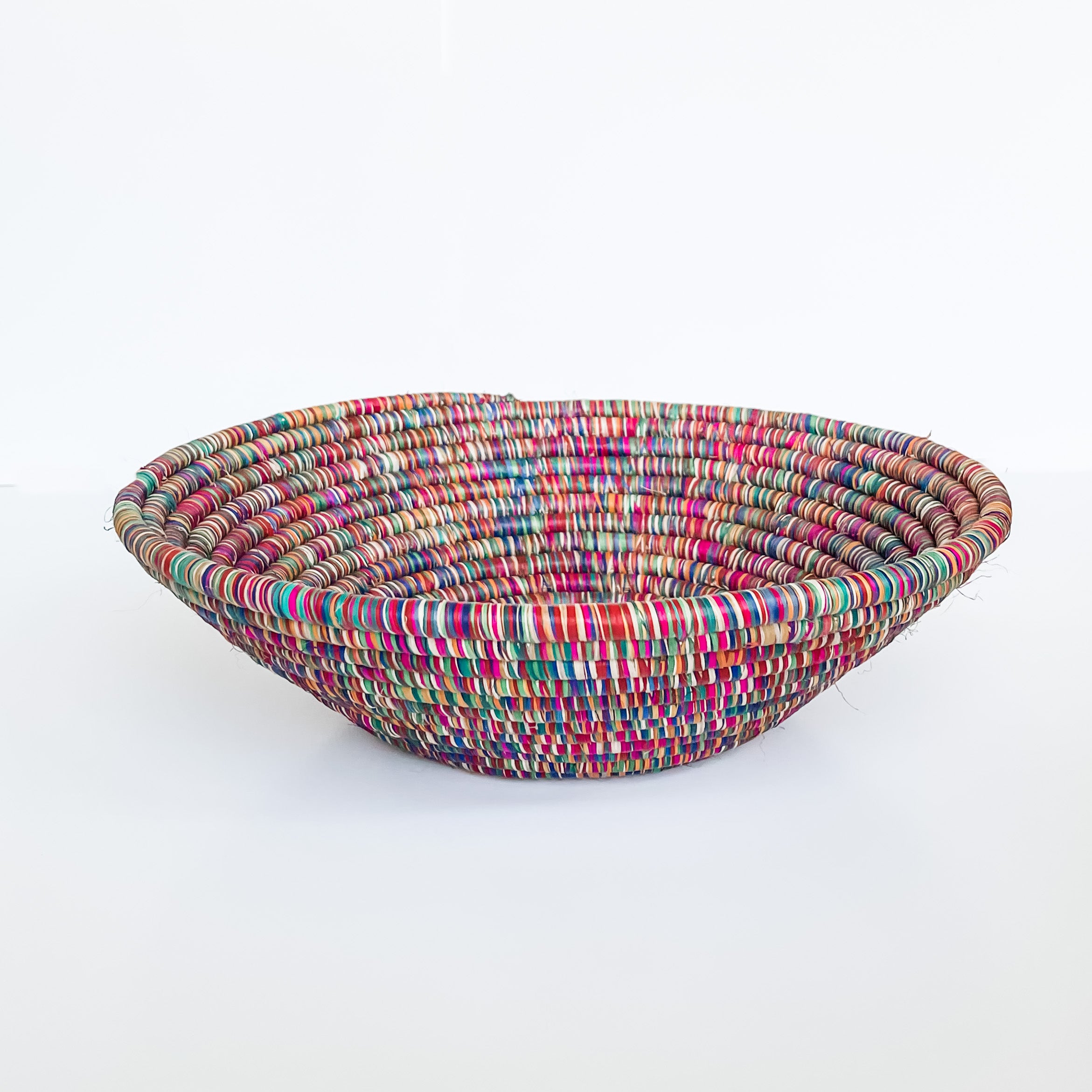 Grass-Woven Basket, Multicolor Sunset - FMSCMarketplace.org