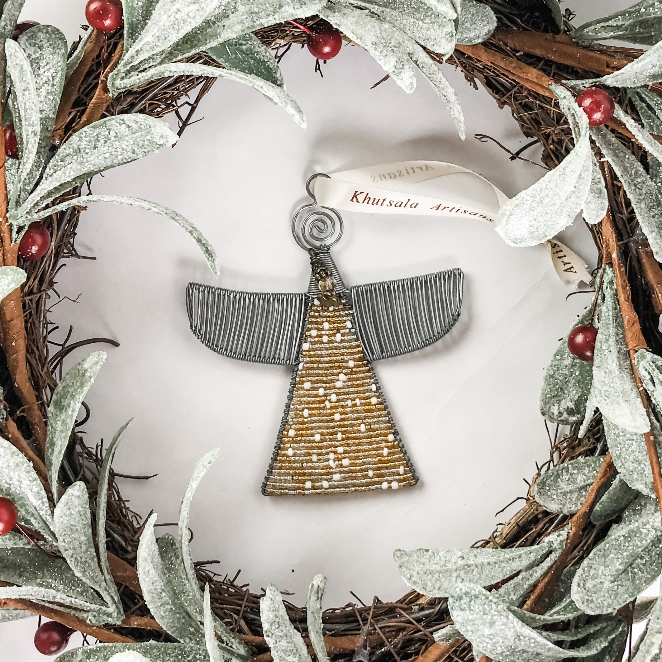 Gold Beaded Angel Ornament - FMSCMarketplace.org