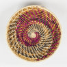 Grass-Woven Basket, Plum/Natural Spiral - FMSCMarketplace.org