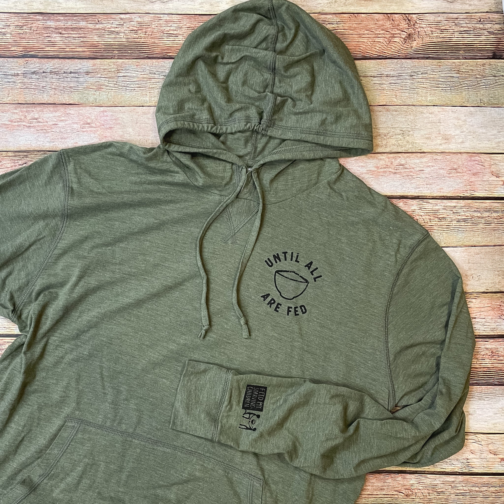 Until All Are Fed Long Sleeve Hooded Tee - FMSCMarketplace.org