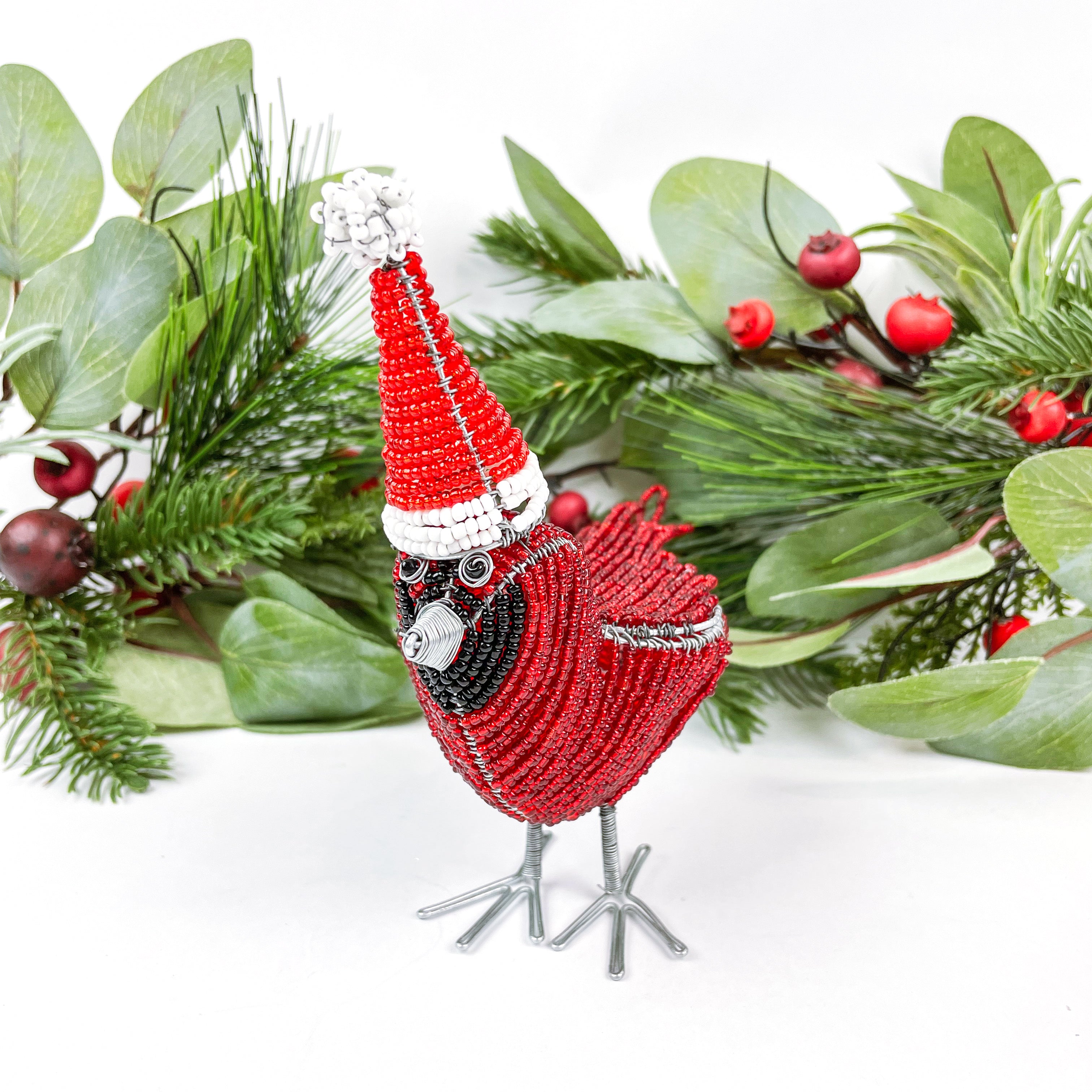Beaded Cardinal with Straight Toque - FMSCMarketplace.org