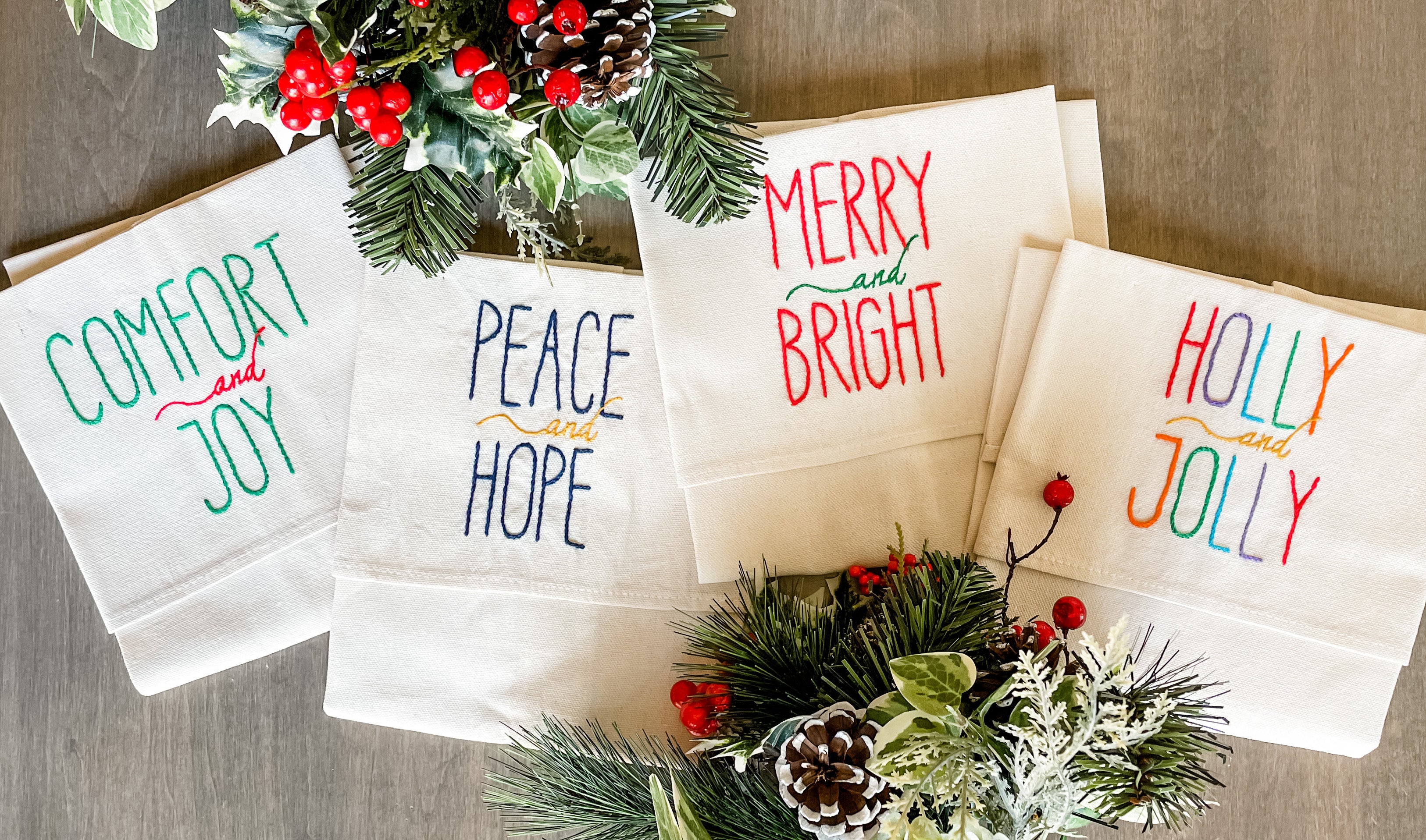 Holly and Jolly Tea Towel - FMSCMarketplace.org