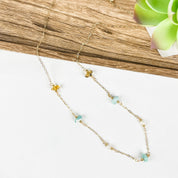 Larimar, Amber and Pearl Necklace - FMSCMarketplace.org